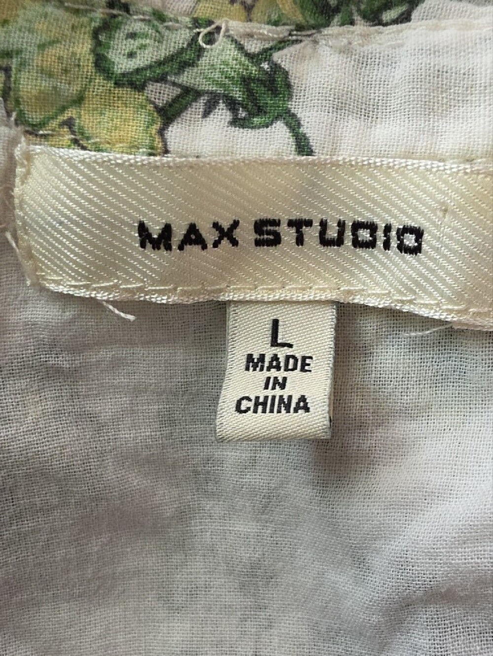 Max Studio White Maxi Dress with Green Floral Print - Picture 7 of 7